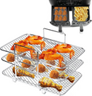 Grade para Air Fryer, Suporte para Torradas em Aço Inoxidável 304, Grelha Multi-Camadas, Churrasqueira