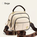 Bolsa transversal de couro com alça larga ajustável e compartimentos multifuncionais clássicos