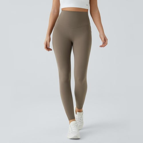 Leggings de treino com controle de barriga de cintura alta e bolsos laterais