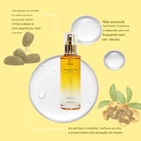 Hoegoa Spray de Óleo Condicionante 80 ml — Fortalecedor de Couro Cabeludo e Cabelos, Condicionador Sem Enxágue, Shampoo Suave de Limpeza