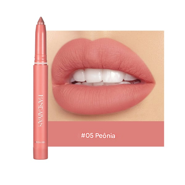 💋Lápis de batom fosco rotativos e apontáveis (COMPRE 1 LEVE 2)
