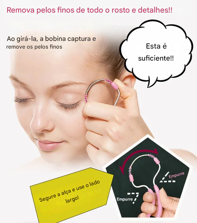 Removedor de pelos faciais indolor.