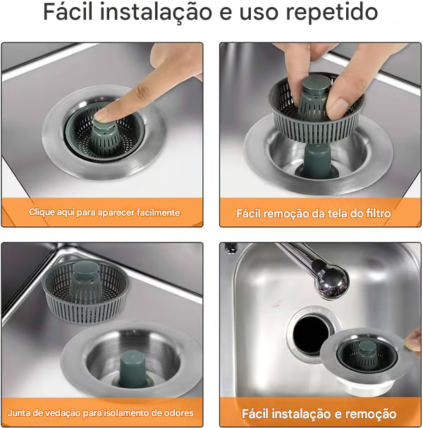 Filtro de drenagem de núcleo de pia (COMPRE 1 LEVE 2)