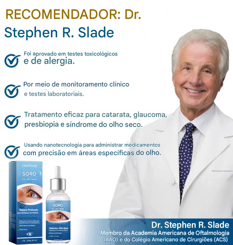OcuVive® Nano Eye Drops Serum 👩‍⚕️ — Recomendado por oftalmologistas (Adequado para presbiopia, síndrome do olho seco, glaucoma, catarata e retinopatia diabética🍀
