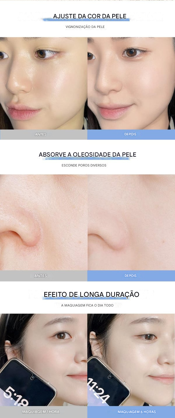 Pó Compacto de Beleza para Fixação da Maquiagem