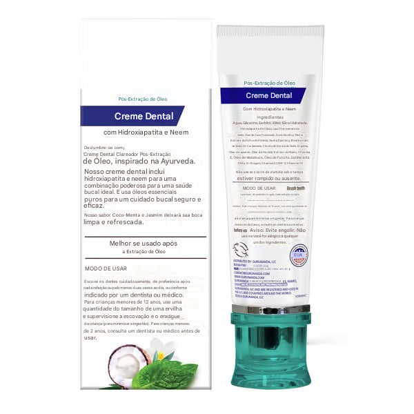 Pasta de Dente Clareadora sem Flúor com Hidroxiapatita (Compre 1 Leve 2)