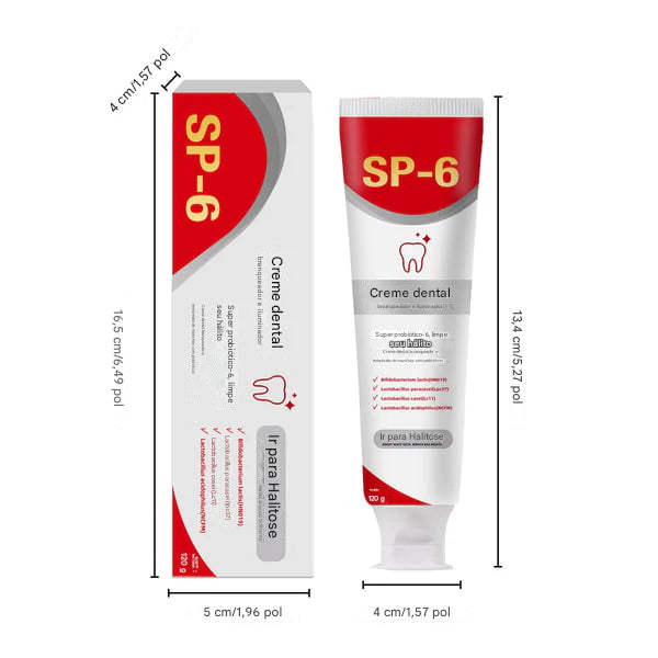 Creme Dental Probiotico-6 com 6 Probióticos – Fortalecimento da Microbiota Oral (Compre 1 leve 2)