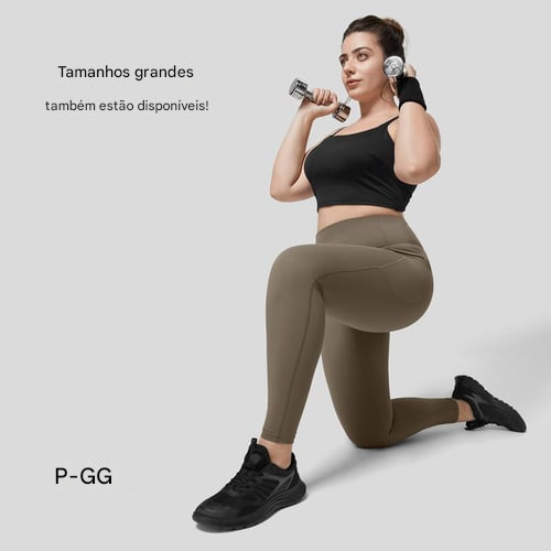 Leggings de treino com controle de barriga de cintura alta e bolsos laterais
