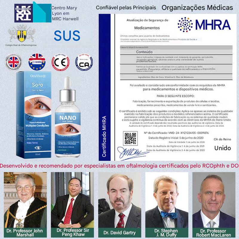 OcuVive® Nano Eye Drops Serum 👩‍⚕️ — Recomendado por oftalmologistas (Adequado para presbiopia, síndrome do olho seco, glaucoma, catarata e retinopatia diabética🍀