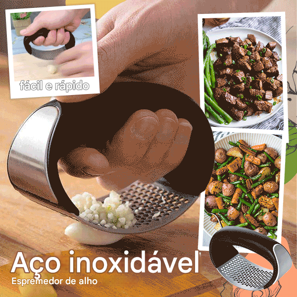 🔥 Espremedor de alho em aço inoxidável