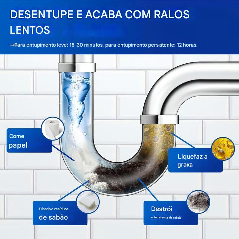 💦 Poderoso Desentupidor de Canos - Acaba com bloqueios e 95% das bactérias (Somente HOJE!)