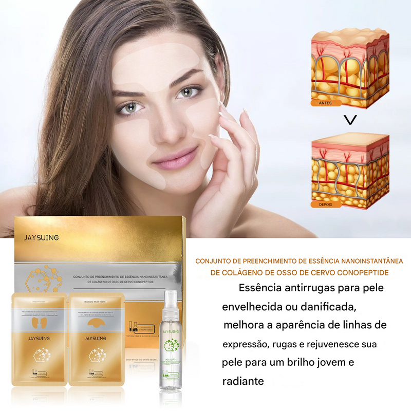 Novo Conjunto de Essência Instantânea de Colágeno para a Pele. (COMPRE 1 LEVE 2)