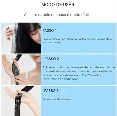 Creme de Alisamento Capilar com Seda e Queratina