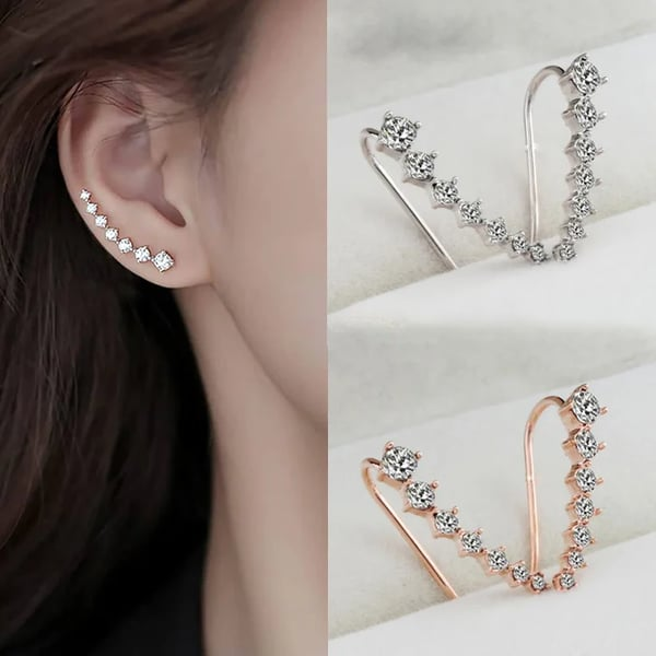 👂Brincos de Pino com Diamante Estrela de Sete Pontas