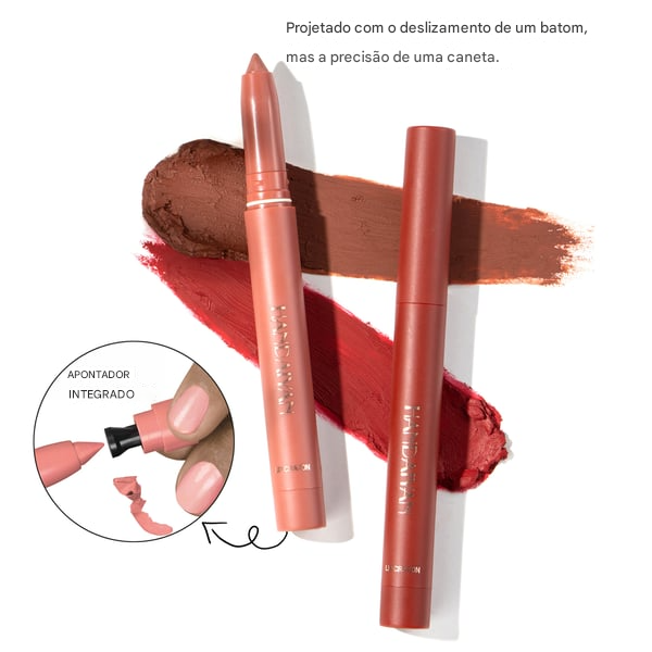💋Lápis de batom fosco rotativos e apontáveis (COMPRE 1 LEVE 2)
