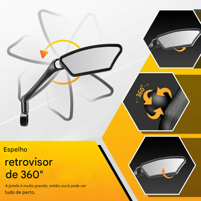 Espelhos retrovisores para bicicleta para mais segurança e conforto! 🚴‍♂️✨Visão nítida, mais conforto em cada pedalada