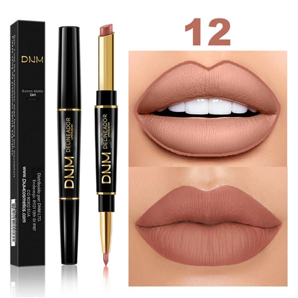 🔥Batom e Lápis de Lábios 2 em 1 à Prova d'Água