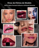 Brilho labial diamante, batom com glitter à prova d'água