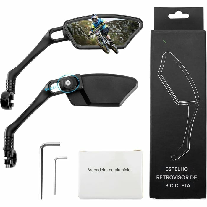 Espelhos retrovisores para bicicleta para mais segurança e conforto! 🚴‍♂️✨Visão nítida, mais conforto em cada pedalada