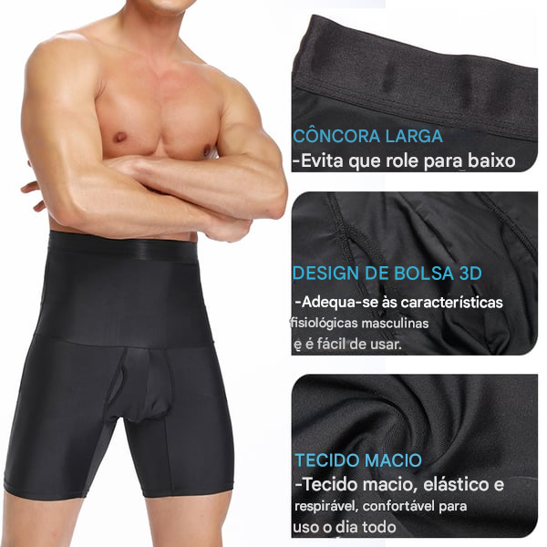 Cueca Boxer Modeladora Masculina de Cintura Alta