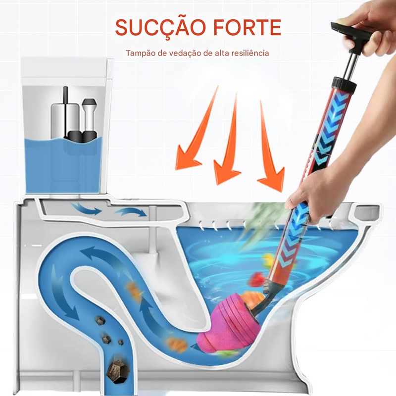 🏆ÚLTIMO DIA DE PROMOÇÃO 🔥Desentupidor de Alta Pressão para Vaso Sanitário
