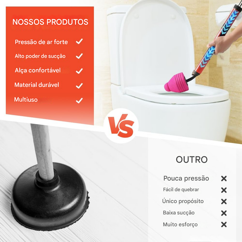 🏆ÚLTIMO DIA DE PROMOÇÃO 🔥Desentupidor de Alta Pressão para Vaso Sanitário