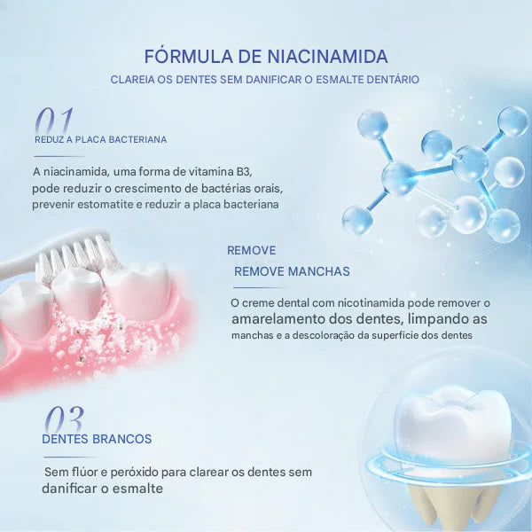 ✨🦷 Pasta de Dente Clareadora com Niacinamida – Para Dentes Mais Saudáveis e Brancos!