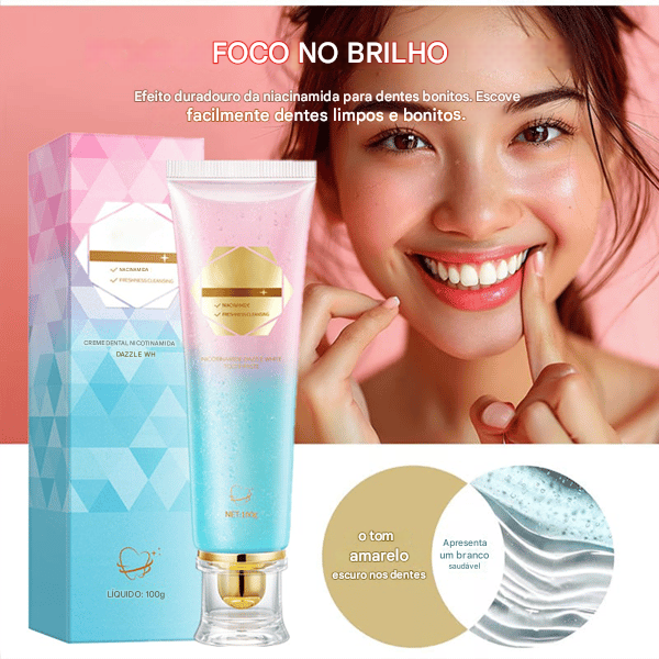 🦷 [Queima de Estoque🔥] Compre 1 Leve 2 Pasta de Dente Clareadora com Niacinamida!