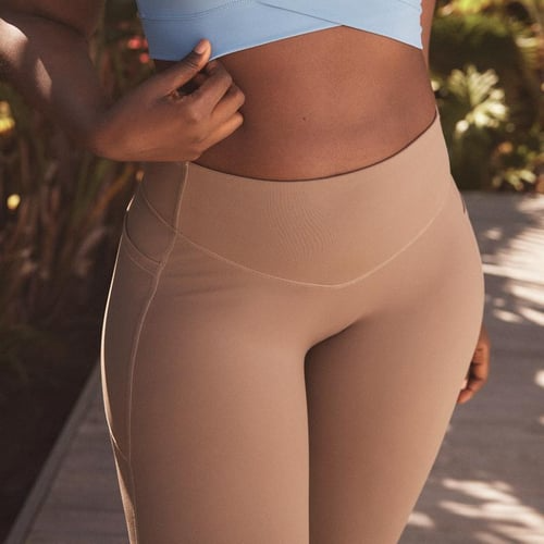 Leggings de treino com controle de barriga de cintura alta e bolsos laterais