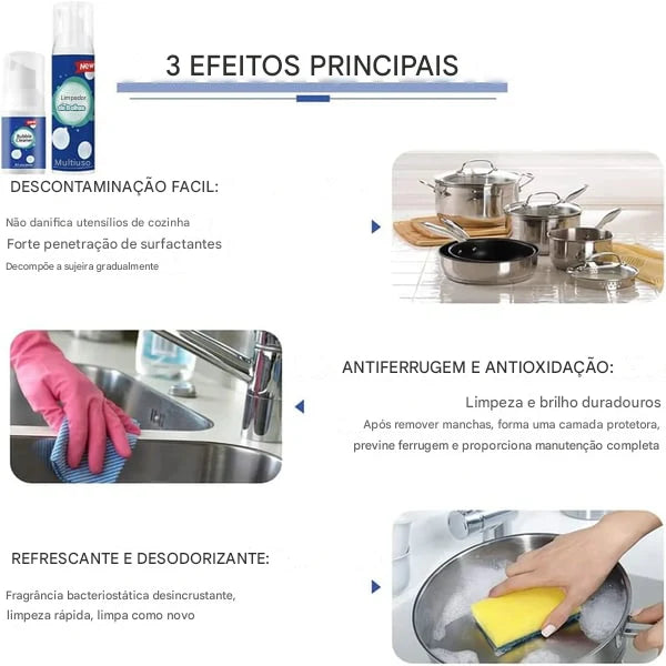 ⏰⏰Último dia de promoção - SPRAY ESPUMANTE ALTAMENTE EFICAZ PARA TIRA GORDURAS