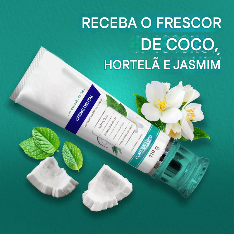 Pasta de Dente Clareadora sem Flúor com Hidroxiapatita (Compre 1 Leve 2)