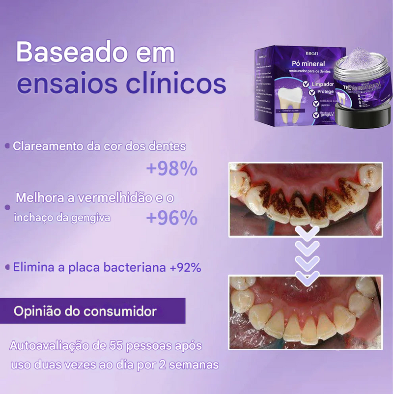 🦷 Pó Mineral Restaurador de Dentes (Compre 1 Leve 2)