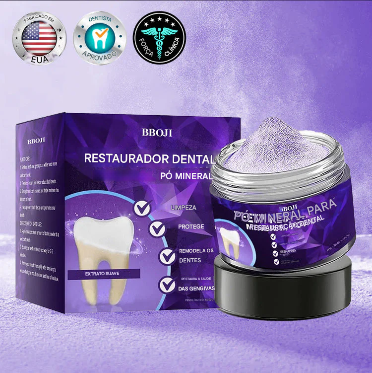 🦷 Pó Mineral Restaurador de Dentes (Compre 1 Leve 2)